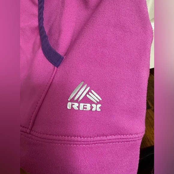 Rbx Active Women's Cowl Neck light Sweatshirt Sz S Thumb Holes Purple Pink - Picture 4 of 7